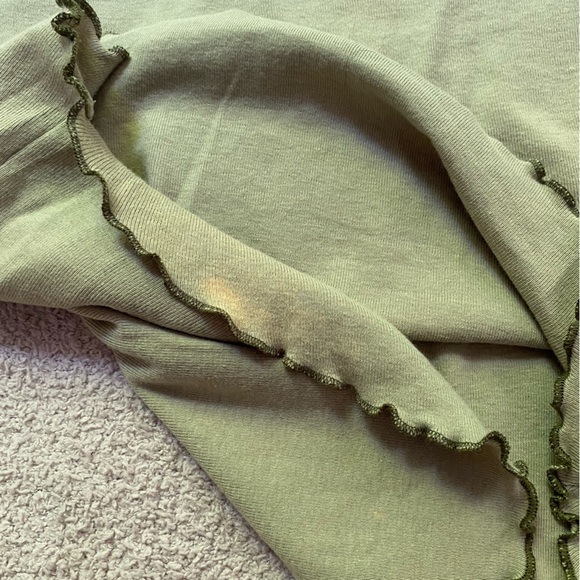 F.A.N.G. Vintage Small Green Glitter Y2K quilted long sleeve shirt - Picture 6 of 12